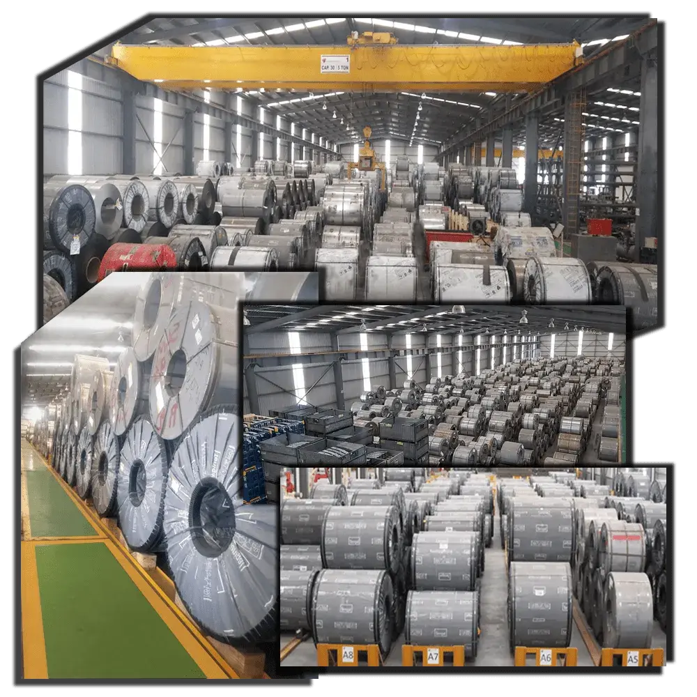 We offer storage for steel rolls and finished products